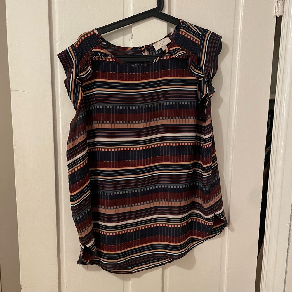 Striped sleeveless blouse from LOFT Outlet!
